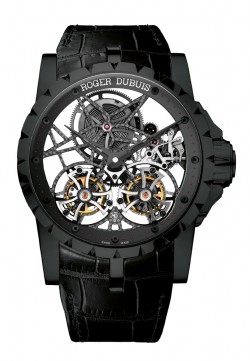 Excalibur-double-flying-tourbillon-skeleton-in-black-titanium Excalibur Double Flying Tourbillon